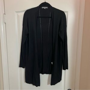 Daisy Fuentes Black Soft Touch Nylon/Rayon Cardigan (Size L)